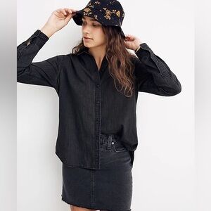 Madewell Denim oversized ex-boyfriend shirt in Lunar wash size: M